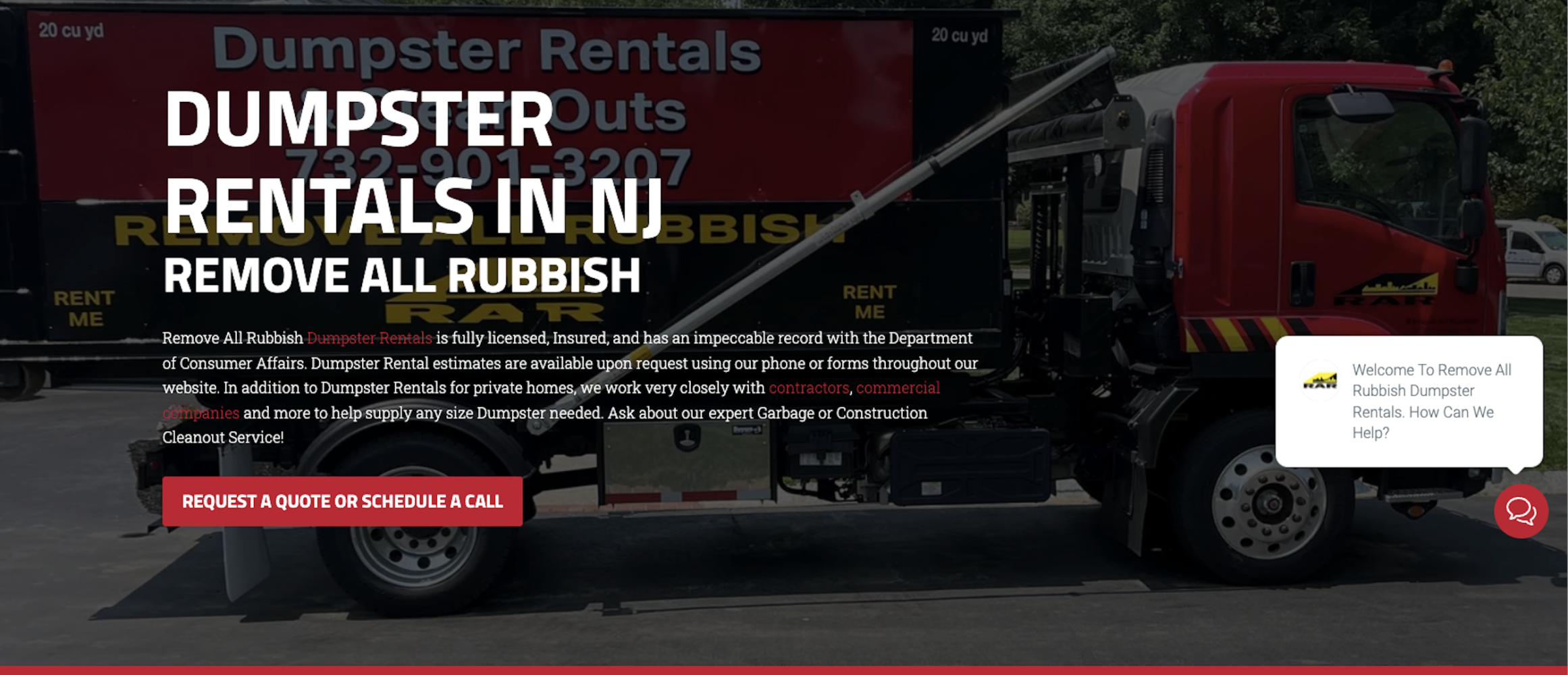 ECommerce Dumpster Rental Booking Digital Marketing Agency NJ NJ   Dumpster Rental Construction Website Design SEO 